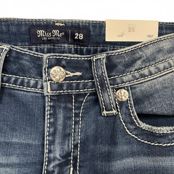 Miss Me Cow Print & Turquoise Bling Bootcut Jeans 28x34 NWT - Picture 3 of 11